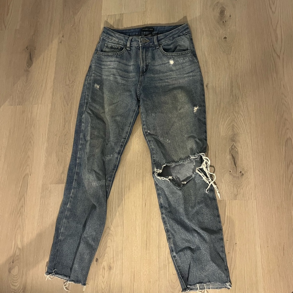 Sincerely Jules Ripped Blue Ankle Jeans